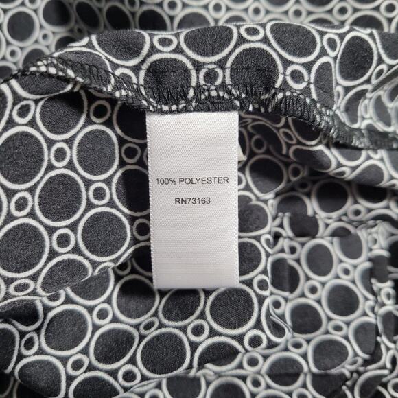 Black & White Geometric Print 3/4 Sleeve Blouse Top - Picture 6 of 6